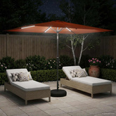 Parasol ogrodowy z oświetleniem LED i podstawą 200 x 300 cm