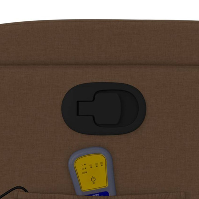 vidaXL Rozkładany fotel masujący, brązowy, obity tkaniną