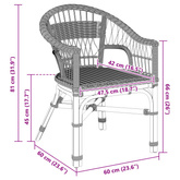 Krzesło składane rattan naturalny 60 x 60 x 81 cm