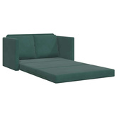 Sofa podłogowa 2-w-1, ciemnozielona, 122x204x55 cm, aksamit