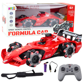 Auto Sportowe Wyścigówka Zdalnie Sterowana RC Efekt Dymu 2.4G Czerwona