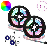 Taśma LED 2 pcs Czarny i przezroczysty 750 mm Miedź i plastik