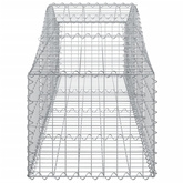 Kosze gabionowe, 2 szt, 200x50x40/60 cm, galwanizowane żelazo