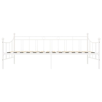 Rama leżanki, biała, metalowa, 90 x 200 cm