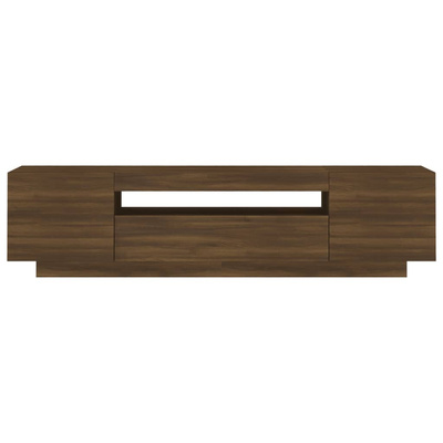 vidaXL Szafka pod TV z oświetleniem LED, brązowy dąb, 160x35x40 cm