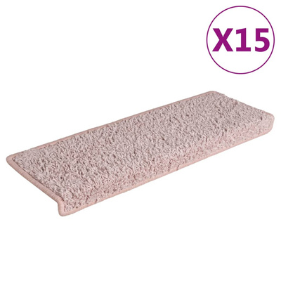 Maty na schody 15 szt. 65x21x4 cm Jasnoróżowe, prostokątne krawędzie