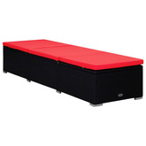 vidaXL 3-częściowy zestaw, leżaki ze stolikiem, polirattan, czarne