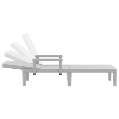 vidaXL Leżak, szary, 159x68x83,5 cm, polipropylen