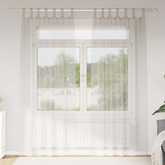 Firany Voile z zasłonami 2 pcs Kremowy 245 x 140 cm Poliester