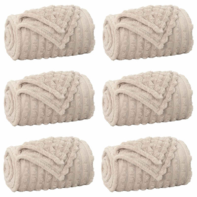 Koce narzutowe 6 pcs Beżowy 270 x 240 cm Polar