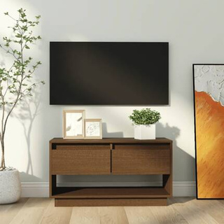 vidaXL Szafka pod TV, miodowy brąz, 74x34x40 cm, lite drewno sosnowe