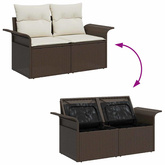 Sofa Ogrodowa z poduszką Brązowy 141 x 62 x 69cm polirattan