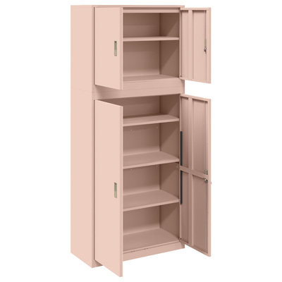 Szafka do przechowywania 2 szt. różowy 90 x 40 x 210 cm Stal