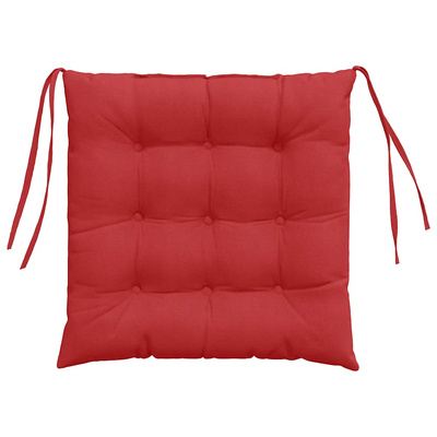 Poduszki na siedziska 4 pcs Czerwony 40 x 40 x 6 cm tkanina