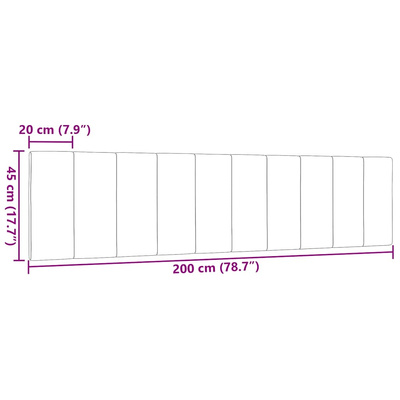 Poduszka na wezgłowie, Hanko, jasnoszara, 200 cm, tkanina