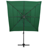 4-poziomowy parasol na aluminiowym słupku, zielony, 250x250 cm
