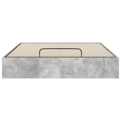 Łóżko otomanowe Betonowy Szary 140 x 200 cm Drewno inżynieryjne
