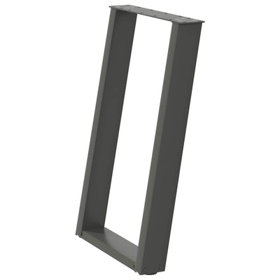 Nogi do stołu jadalnego w kształcie litery U 2 szt. Antracyt 60x(72-73) cm Stal