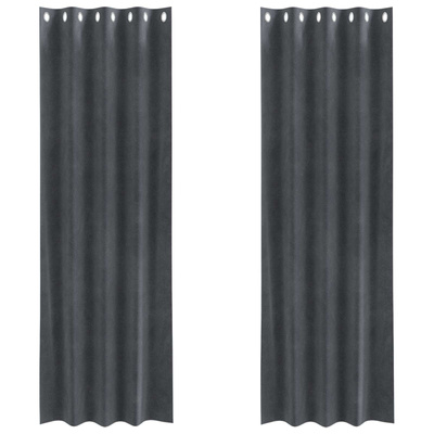 Zasłony zaciemniające 2 pcs Jasnoszary 140 x 225 cm Aksamit