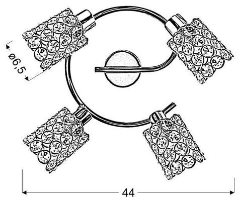 Lampa sufitowa York spot regulowana 4-punktowa do salonu metalowa