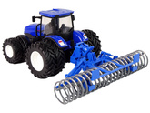 Traktor Zdalnie Sterowany 1:24 Niebieski Agregat Talerzowy Metal