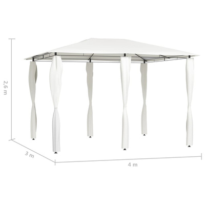 vidaXL Altana z pokryciem słupków 3x4x2,6 m, kremowa, 160 g/m²