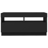 vidaXL Szafka pod TV z oświetleniem LED, czarna, 80x35x40 cm