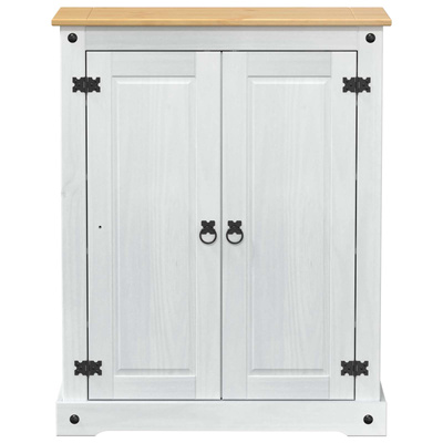 Szafka na buty Biały 86 x 38,5 x 108 cm Lite drewno sosnowe