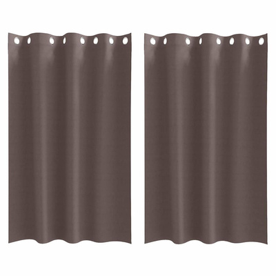 Firany blackout z kółkami 2 pcs Ciemny brąz 175 x 140 cm