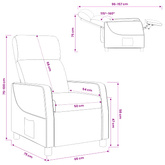 Fotel recliner Fioletowy tkanina