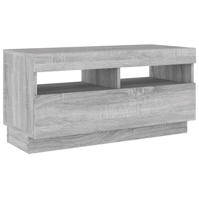 vidaXL Szafka pod TV z oświetleniem LED, szary dąb sonoma, 80x35x40 cm