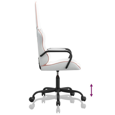 vidaXL Fotel gamingowy, biało-różowy, sztuczna skóra model standard