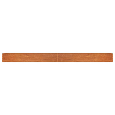 Podwyższona donica, rdzawa, 600x80x45 cm, stal kortenowska