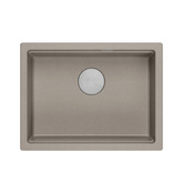 LOGAN 100 GraniteQ zlewozmywak soft taupe 59,5x45,1x21,5 cm 1-komorowy podwieszany z syfonem manualnym stal szlachetna