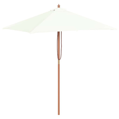 Parasol ogrodowy na drewnianym słupku, 150 x 200 cm, piaskowy