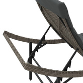 vidaXL Leżak z poduszką, szary, 55x199x50 cm, polirattan