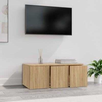 vidaXL Szafka pod TV, dąb sonoma, 80x34x30 cm, materiał drewnopochodny