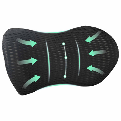 Poduszka pod plecy Czarny Pianka z pamięcią 46 x 24 x 11 cm