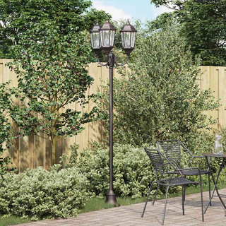 Lampa ogrodowa kolor bronzu 57 x 49 x 241 cm Aluminium i szkło