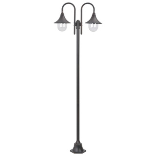 Latarnia ogrodowa 2-punktowa, 220 cm, aluminium, E27, brązowa