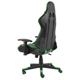 vidaXL Obrotowy fotel gamingowy, zielony, PVC