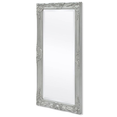 vidaXL Lustro ścienne w stylu barokowym, 100x50 cm, srebrne