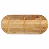 Blat stołu, 120x60x2,5 cm, owalny, surowe drewno mango