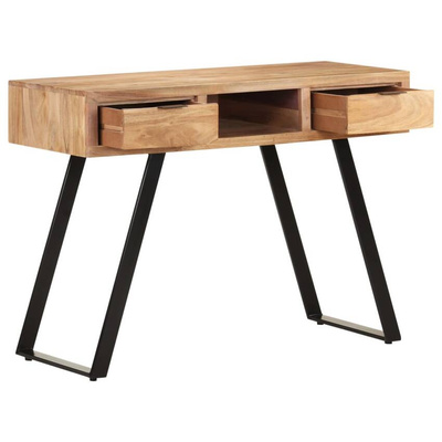 vidaXL Biurko, 107x45x79 cm, drewno akacjowe z naturalną krawędzią