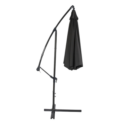 Parasol Ogrodowy Boczny Z Regulacją Pochyłu Pokrowiec 350 x 250cm Czarny