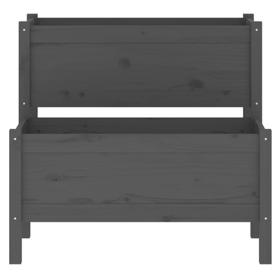 vidaXL Donica, szara, 84,5x84x75 cm, lite drewno sosnowe