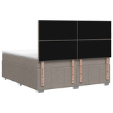 Łóżko z box spring LED z materacem Ciemnoszary 140 x 190 cm