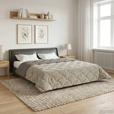 Letni Kołdra Jasnoszary 200 x 220 cm Mikrofibra i Fleece Teddy
