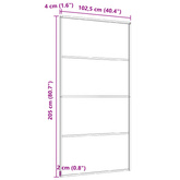 vidaXL Drzwi przesuwne, aluminium i szkło ESG, 102,5x205 cm, czarne