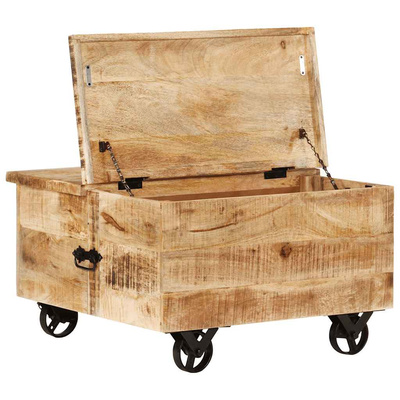 Stolik kawowy, chropowate drewno mango, 70 x 70 x 40 cm